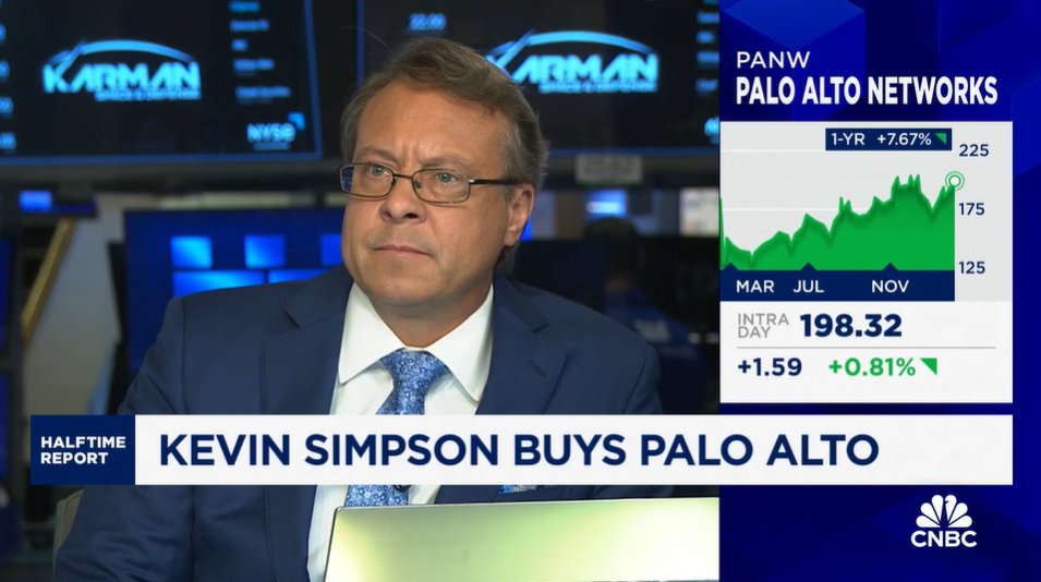Kevin Simpson (@coveredcalls) on Twitter photo Earlier today, I had the opportunity to discuss our buy on $PANW with <a href="/ScottWapnerCNBC/">Scott Wapner</a> on <a href="/HalftimeReport/">CNBC Halftime Report</a>.
➡️cnbc.com/video/2025/02/…
<a href="/cwp_advisor/">Capital Wealth Planning</a>
#coveredcalls Earlier today, I had the opportunity to discuss our buy on $PANW with <a href="/ScottWapnerCNBC/">Scott Wapner</a> on <a href="/HalftimeReport/">CNBC Halftime Report</a>.
➡️cnbc.com/video/2025/02/…
<a href="/cwp_advisor/">Capital Wealth Planning</a>
#coveredcalls
