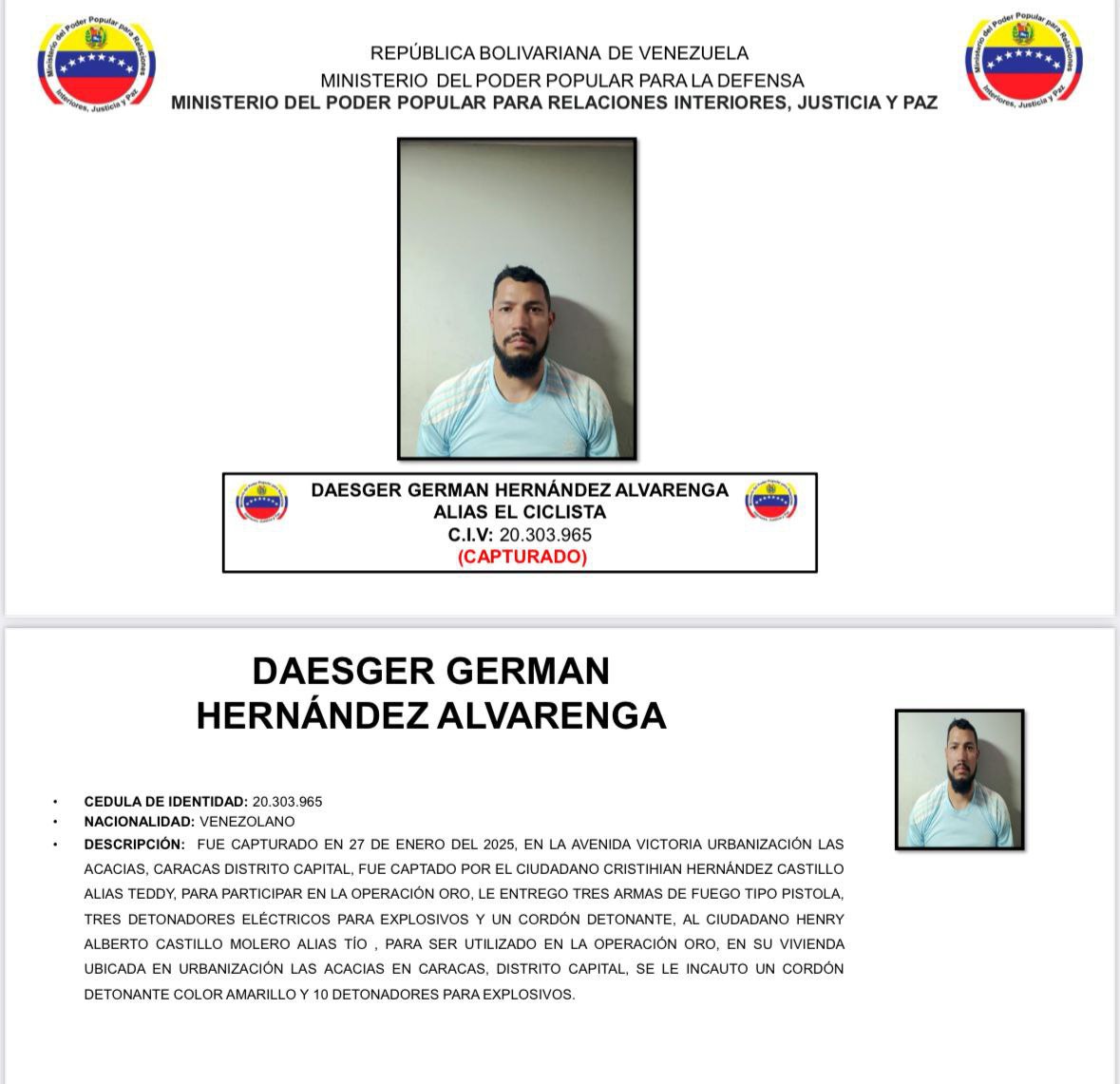 ConElMazoDando's tweet photo. Conozca a los terroristas capturados involucrados en la "operación oro" qué pretendía atacar fuertes en Venezuela.  

#11AñosConChávezSiempre #13Feb https://t.co/pQ4lgvpZxL