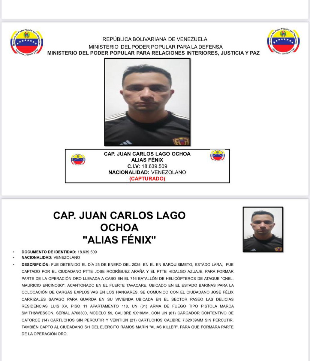 ConElMazoDando's tweet photo. Conozca a los terroristas capturados involucrados en la "operación oro" qué pretendía atacar fuertes en Venezuela.  

#11AñosConChávezSiempre #13Feb https://t.co/pQ4lgvpZxL
