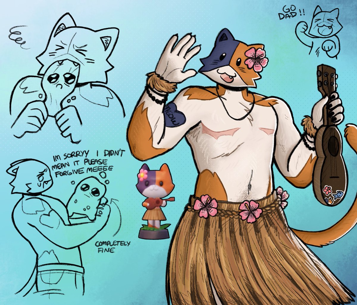 based on the little dashboard hula meowscles :3 #meowsclesfanart #FortniteArt