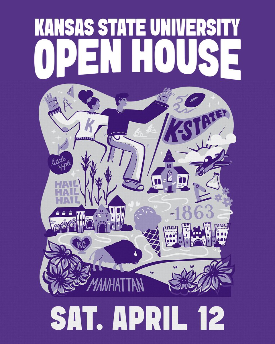 Get ready, Wildcats - K-State Open House is 2 months away! Don't miss out on your chance to explore campus, connect with future classmates, and experience everything purple. 💜

Visit our website to learn more: k-state.edu/openhouse/

#KStateOpenHouse #KState #KStateBound