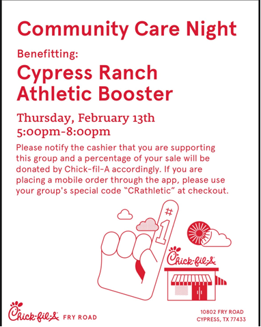 Ranch Track/XC (@ranchxcandtrack) on Twitter photo Come out and support our athletic booster club tonight from 5:00-8:00pm. <a href="/CyRanchPress/">Cypress Ranch Press</a> <a href="/cyranch2008/">Cypress Ranch High School</a> <a href="/CyRanchHS/">Cypress Ranch HS</a> Come out and support our athletic booster club tonight from 5:00-8:00pm. <a href="/CyRanchPress/">Cypress Ranch Press</a> <a href="/cyranch2008/">Cypress Ranch High School</a> <a href="/CyRanchHS/">Cypress Ranch HS</a>