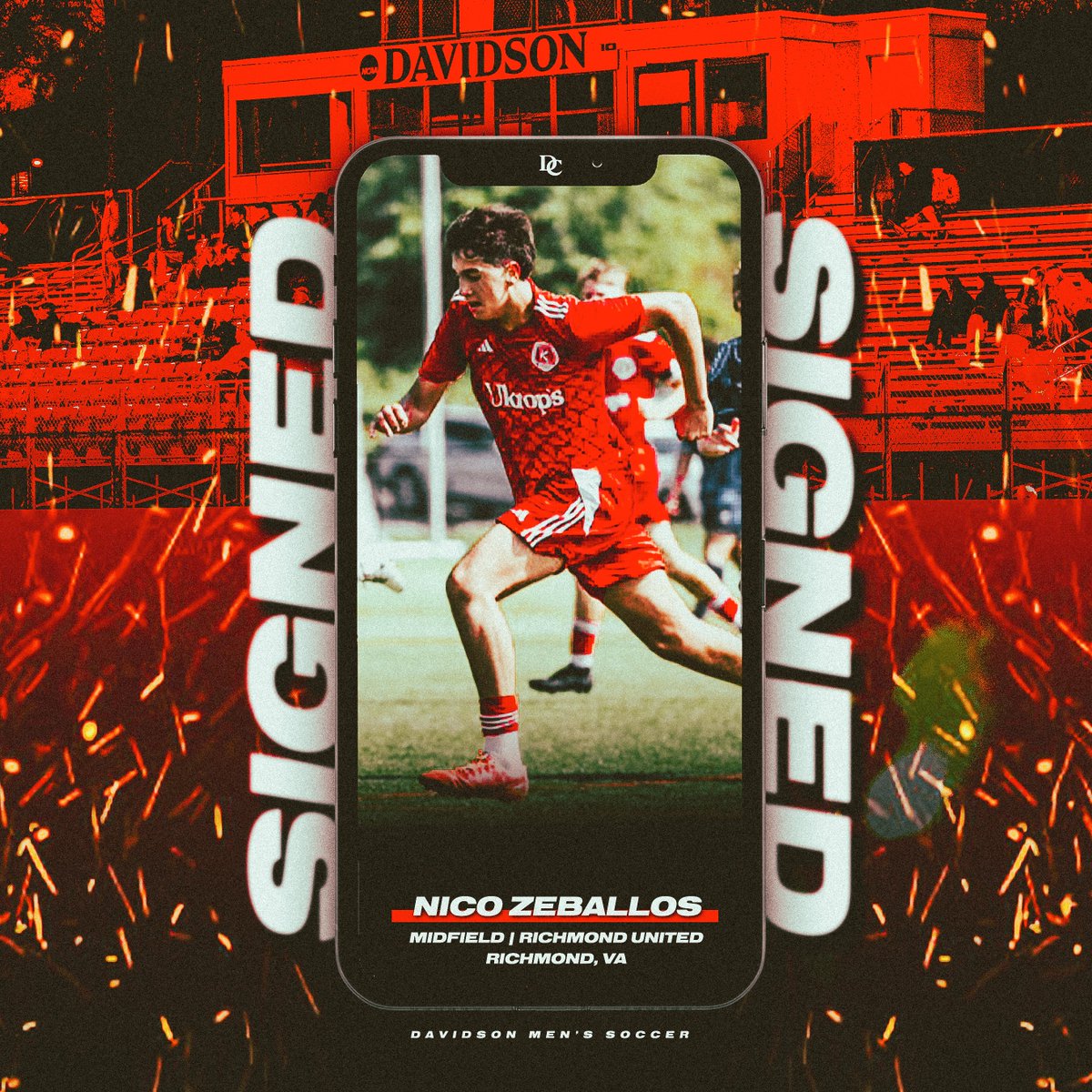 𝐒𝐈𝐆𝐍𝐄𝐃. ✍️

Please help us welcome midfielder 𝙉𝙞𝙘𝙤 𝙕𝙚𝙗𝙖𝙡𝙡𝙤𝙨 to Davidson! 

Nico is from Richmond, Va. and played his club soccer with Richmond United ⚽️

#DCUnited