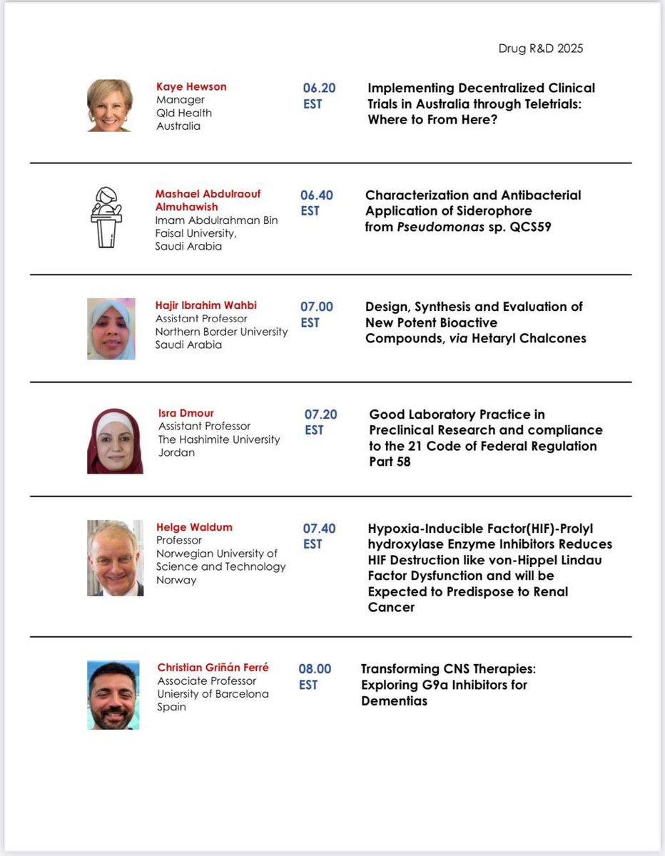 DepOfBiology's tweet photo. ✨فخر قسم الأحياء✨

قدمت المحاضر/مشاعل بنت عبدالرؤف المهاوش،،حلقه علميه مميزه بعنوان : 

Characterization and Antibacterial application of Siderophore from Pseudomonas sp. QCS59

في المؤتمر العالمي : 
-International Conference Of Drug R&amp;D 2025
Boston, USA https://t.co/TdVrwjB6lP