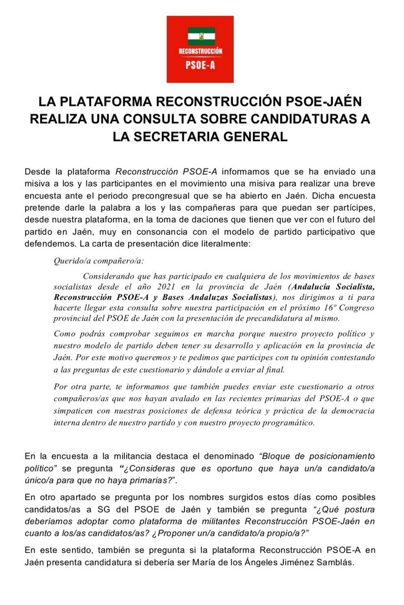 RECONSTRUCCIÓN PSOE-A 🌹💪 tweet media