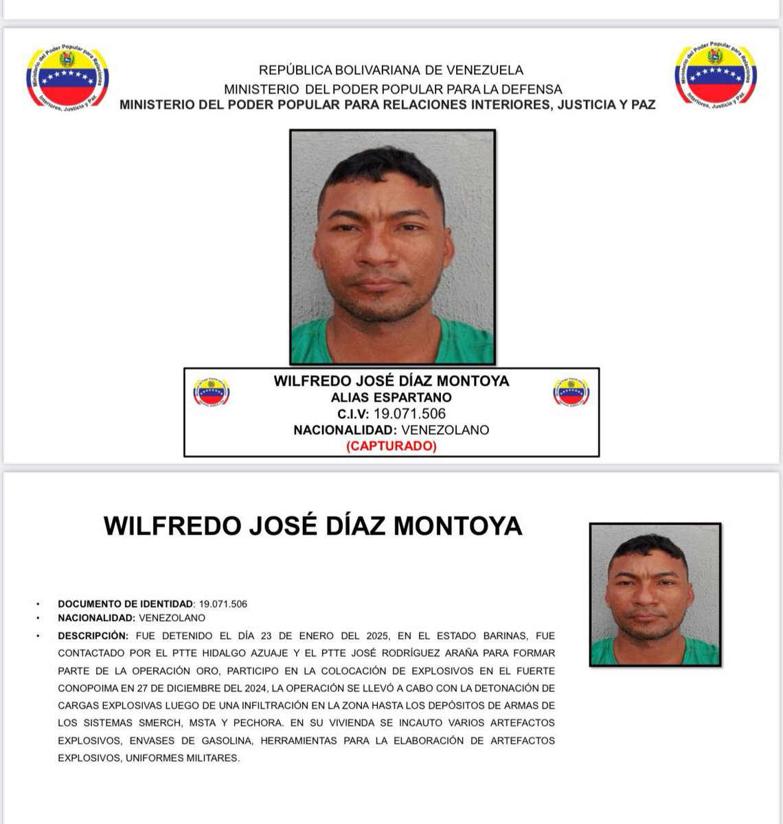 ConElMazoDando's tweet photo. Conozca a los terroristas capturados involucrados en la "operación oro" qué pretendía atacar fuertes en Venezuela.  

#11AñosConChávezSiempre #13Feb https://t.co/pQ4lgvpZxL