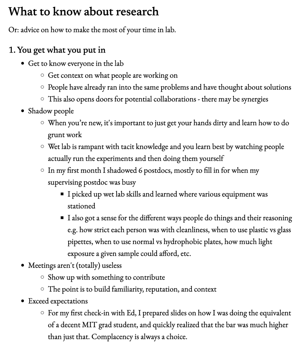 jlinbio's tweet image. I wrote some observations from my first two months at MIT's best neuroscience lab
1. How to make the most of a research position
2. Notes on academic culture
jameslin.bio/research