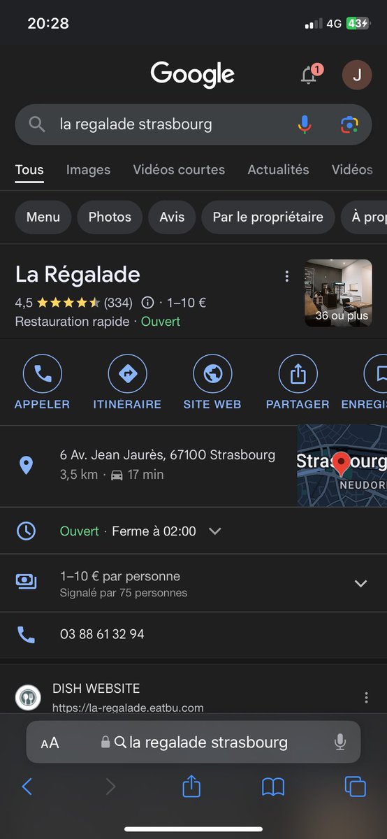 Le restaurant ce trouve à Strasbourg