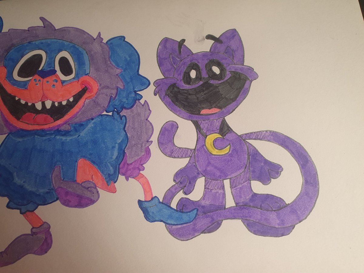 First time drawing these characters. Loved how they turned out. Mum requested them. #catnap PJ pug a pillar #PoppyPlaytimefanart #PoppyPlaytime #PoppyPlaytimechapter2