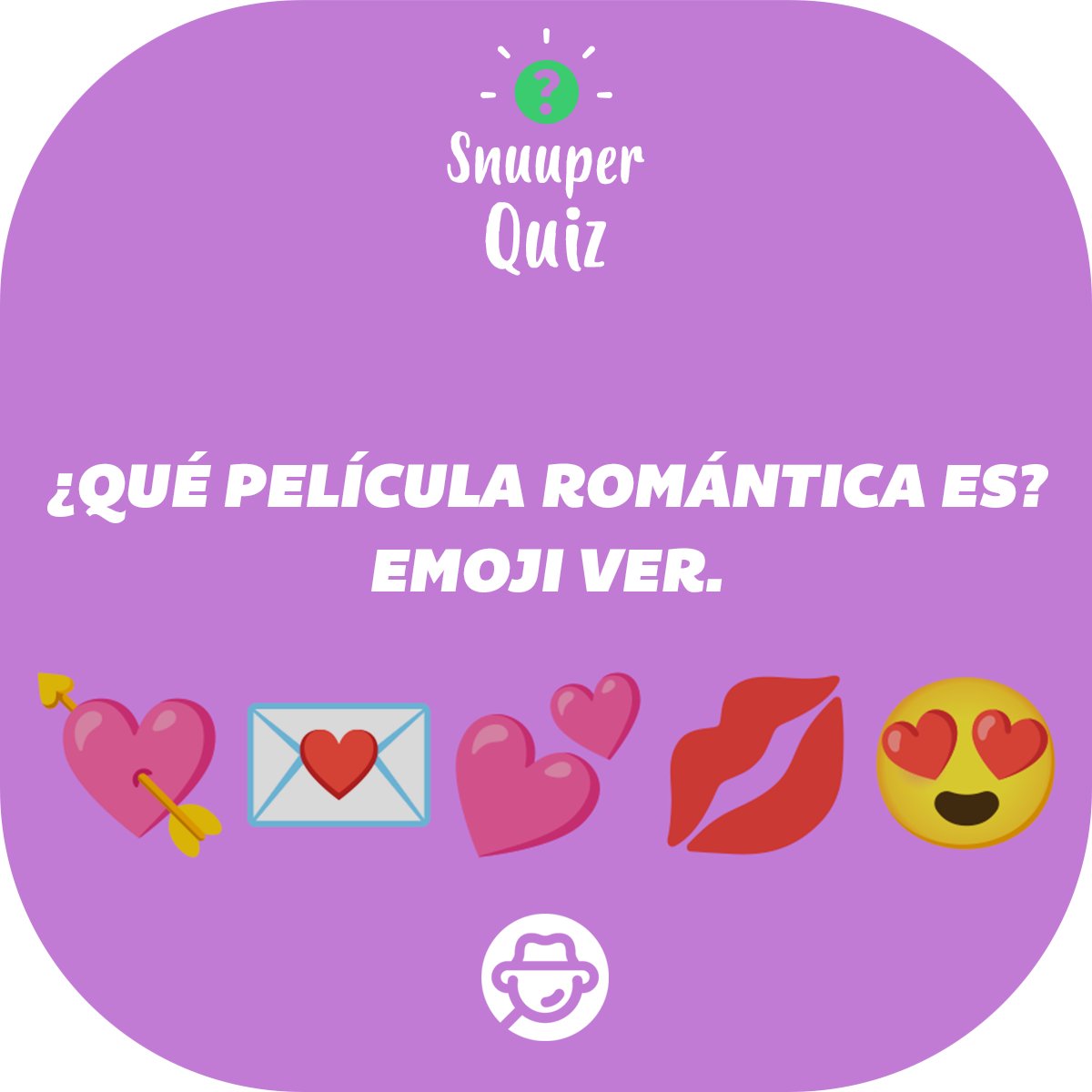 ¿Eres fan de las películas de romance? 💌

Demuestra tus habilidades adivinando películas icónicas de este género solo con emojis. 💘 ¿Crees poder adivinarlas todas? Descúbrelo en este entretenido quiz. 🙌

#YoSoySnuuper #SnuuperQuiz #Amor #Peliculas