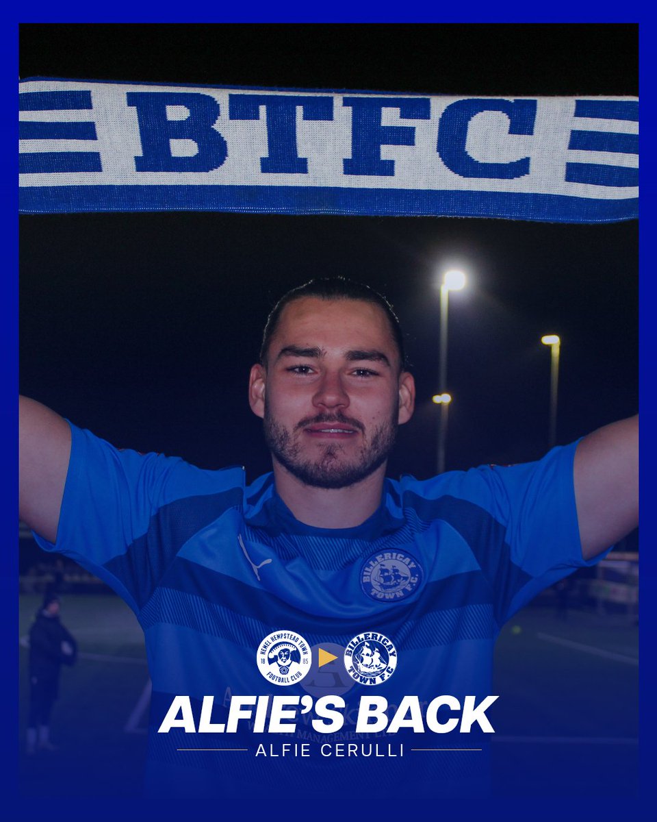 BTFC's tweet photo. The Club are delighted to announce the return of Alfie Cerulli on loan from Hemel Hempstead Town for the rest of the season ✍️

Welcome back, @AlfieCerulli 🤩

#BTFC 🔹 https://t.co/9Op0grKh8I