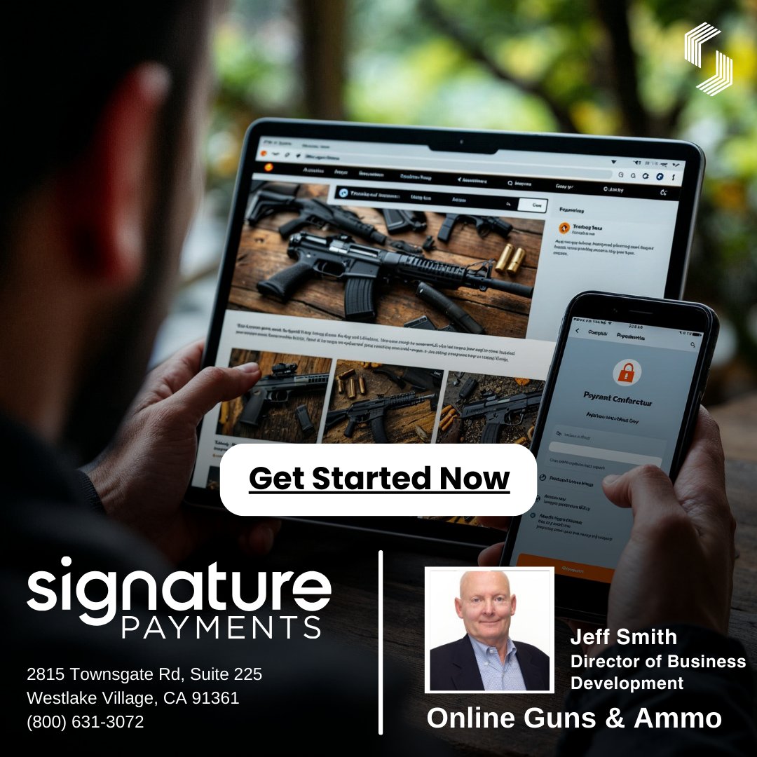 Sig_Payments's tweet photo. Online Guns &amp; Ammo!

Attention all agents and affiliates! Are you seeking a trusted processing partner? 

https://t.co/A6gZZtXIUg or email Jeff Smith at jeffsmith@signaturepayments.com.

 #PaymentProcessing #SignaturePayments #PartnerWithUs https://t.co/rLQSCv9dsr