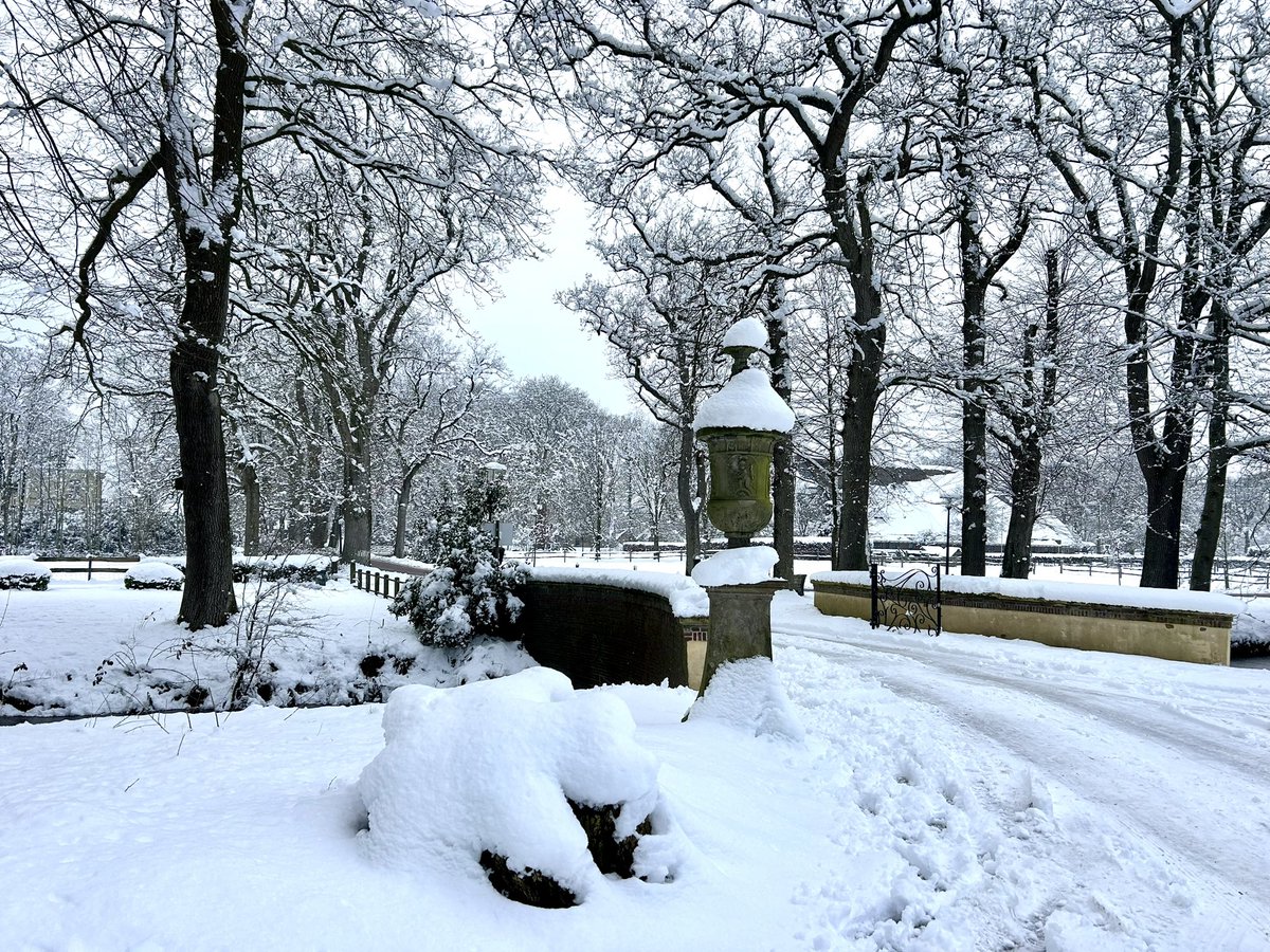Een hoogtelaagje heeft voor een opvallend dik pak #sneeuw in een strook van Ameland, over Friesland en Groningen naar het noorden van Drenthe gezorgd. Daar viel woensdag in korte tijd 10 tot lokaal ruim 20 centimeter sneeuw! Foto’s uit omgeving Kollum (Friesland).⛄️❄️
