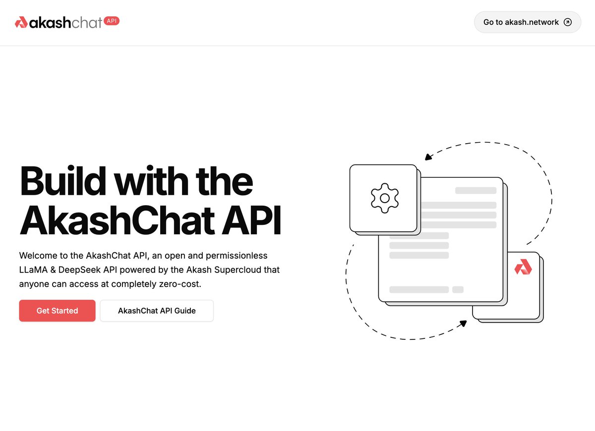 akashnet's tweet photo. Create an AkashChat API key in minutes and start building:
https://t.co/dtHXyuQtyr https://t.co/TfFNrbymaM