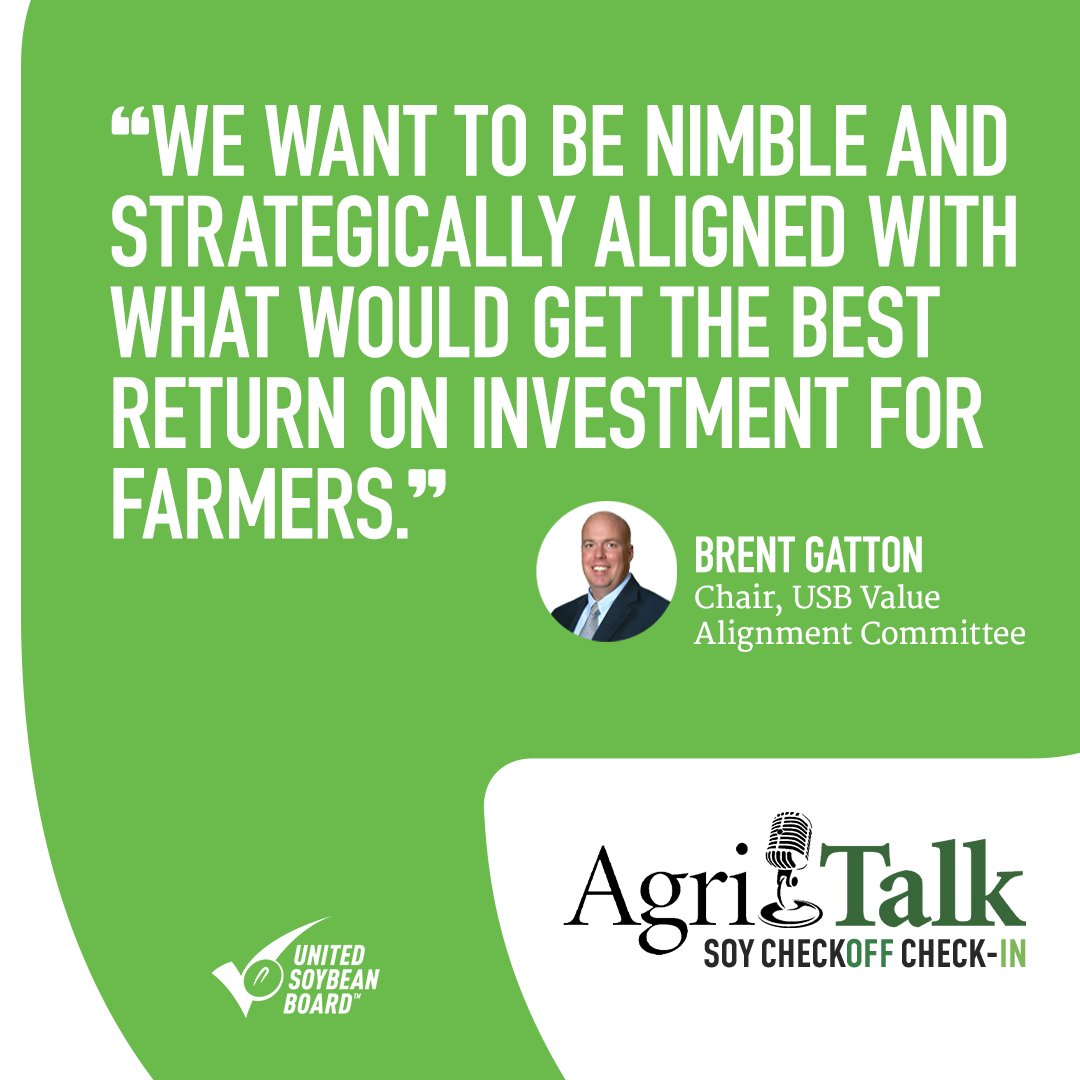 USB Value Alignment Committee Chair Brent Gatton is determined to differentiate U.S. soy from global competitors. “Over 47% of the investments we make are in export markets.” To hear more, click here: youtu.be/la7pLT5CtU0
#soycheckoff