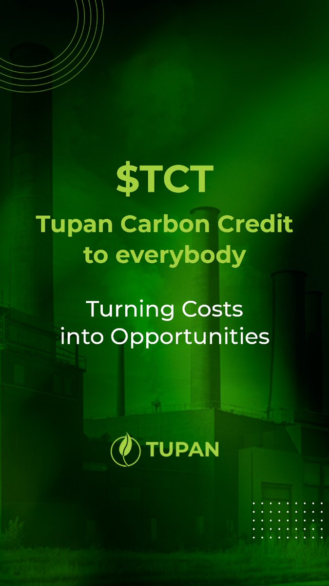 Turning costs into opportunities with Tupan Carbon Credits. ♻💹 Tupan $TCT   Carbon Credit

🚀See more: youtube.com/shorts/HL4Y5hn…

Earn with Tupan Carbon Credit 💰