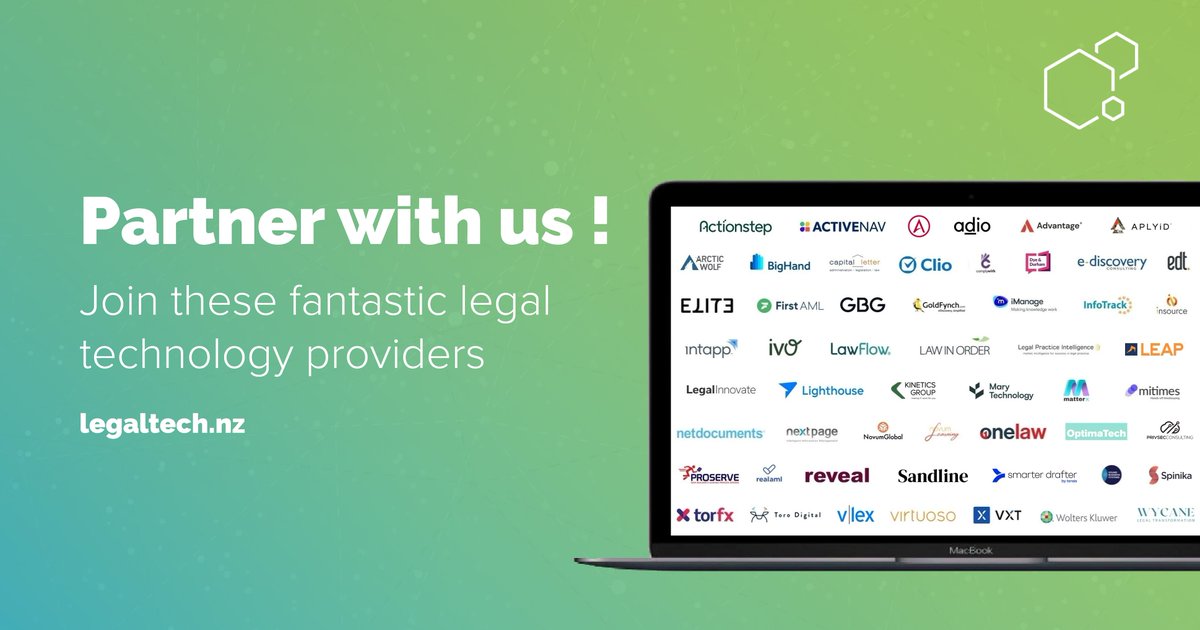 Partner with us today and join these fantastic organisations supporting #legaltech in New Zealand.

If you provide #legaltechnology products or services then the place to be is the #LegalTechHub.

Find out more - legaltech.nz/find-a-busines…

#LegaltechNZ #GotoForLegaltechInNZ