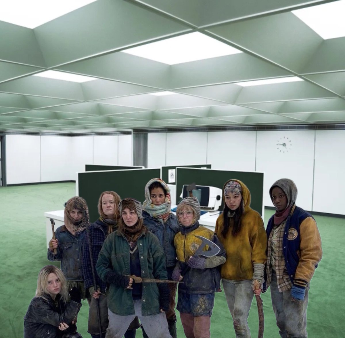 616NATSROMANOFF's tweet image. yellowjackets comes back tonight and there’s a new episode of severance so i put the yjs in macrodata refinement