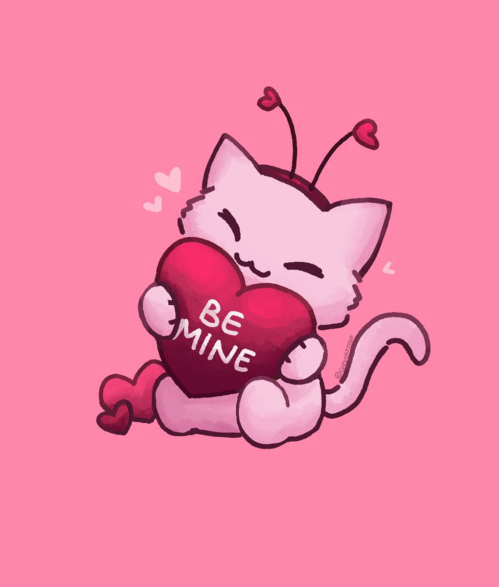 be mine valentine cat! ♥️ 
#catart #cats #cuteart