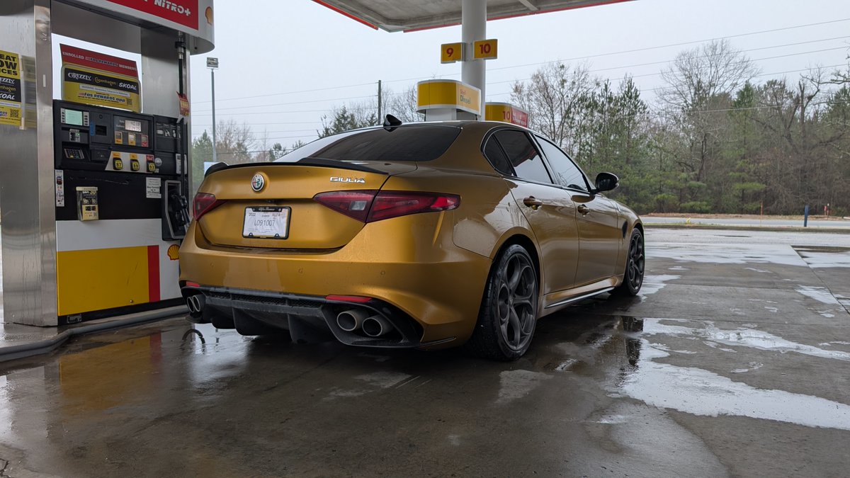 Genyosaii's tweet photo. OK, @Owlman84. This is ridiculous!
I bought this #Ocra #GT #AlfaRomeo #Giulia #Quadrifoglio  🇮🇹🍀🐍 back in November and since then we've had the most rain ever. This car literally has only seen maybe 5 days of cleanliness.

Please take back this rain 😂 https://t.co/ANVAORFuEg