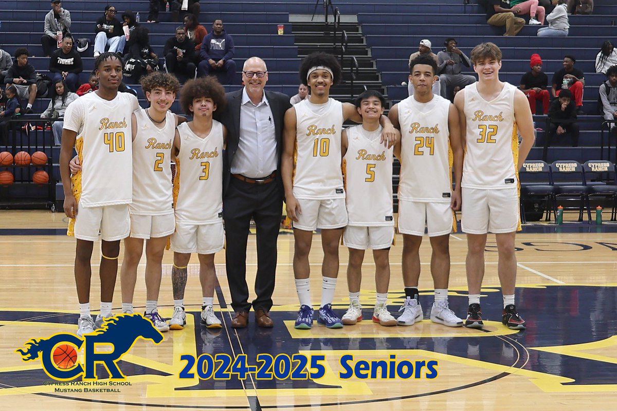 Playoff bound!!  These seniors have only known playoffs since they have been on campus.  This makes 5 in a row🏀🏀🏀
#Whynotus

Playoff information Bi-District 

Cypress Ranch  vs Klein Forest

Location : Klein HS 

Date: Tuesday February 18, 2025

Time: 7:00 pm