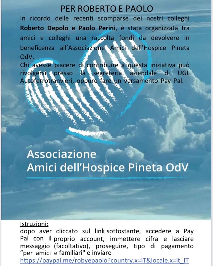 @ugl_fna_trieste aderisce a questa meritevole iniziativa che dimostra la spiccata solidarietà degli Autoferrotranvieri!