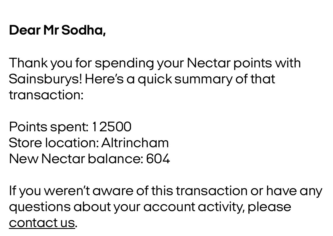 amitsodha's tweet photo. @sainsburys - how has this been allowed to happen? I was at your store in Hayes today… for food and petrol… I didn’t spend those points - I don’t have a physical card and I use my Apple wallet … https://t.co/PhV9u3GRet