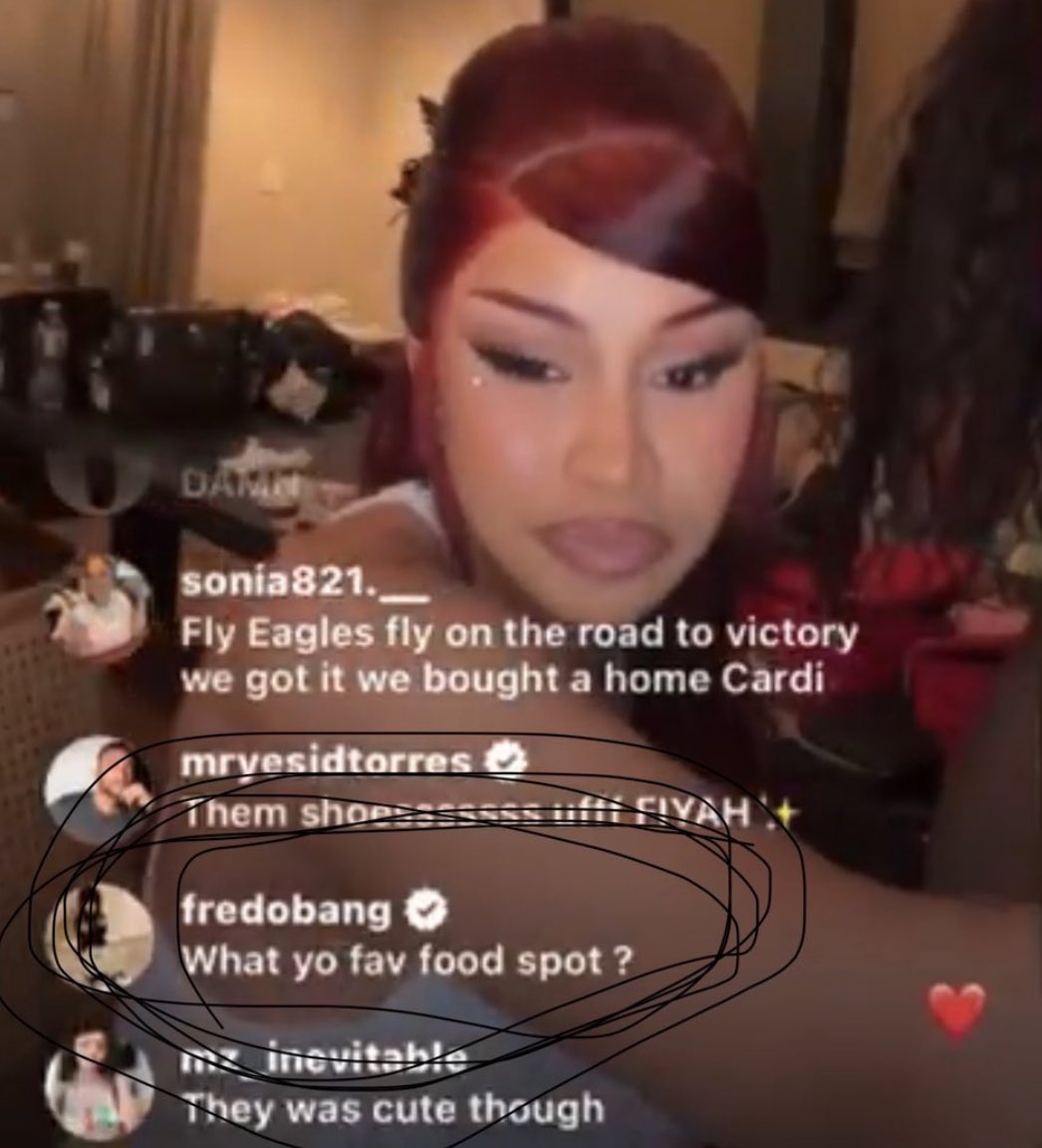 BardisMedia's tweet photo. Offset must’ve called Fredo Bang about flirting with Cardi.. but his new btch badder right😂? https://t.co/gfqrsyh0ET