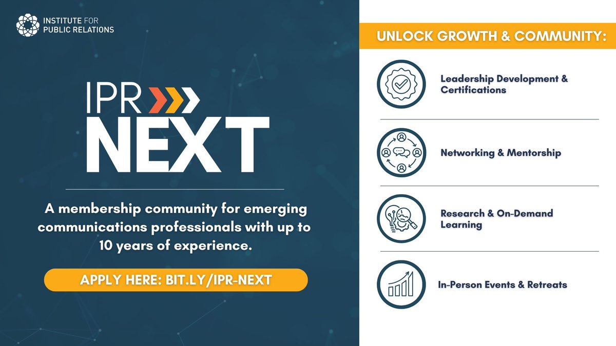 Kickstart your 2025 professional development goals with IPR NEXT. 📈🌟

Join our community for emerging leaders with less than 10 years of experience and get access to leadership development, mentorship, and career growth opportunities. 🌟 

Learn more: buff.ly/3xwEigk.