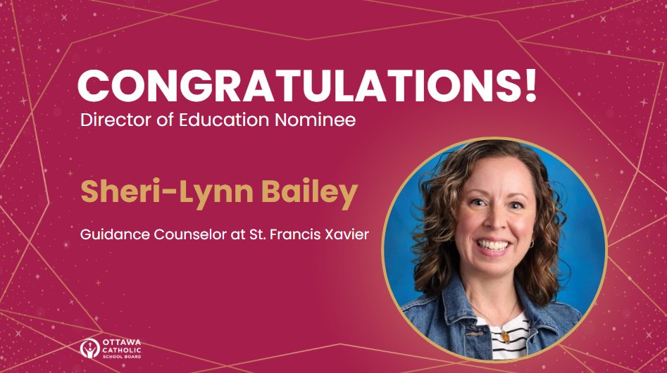 Congratulations Ms. Bailey on being nominated for the 2025 Director of Education Commendation Award! Thank you for all you do for our staff and students!  #CoyouteProud #ocsbDOE #ocsb