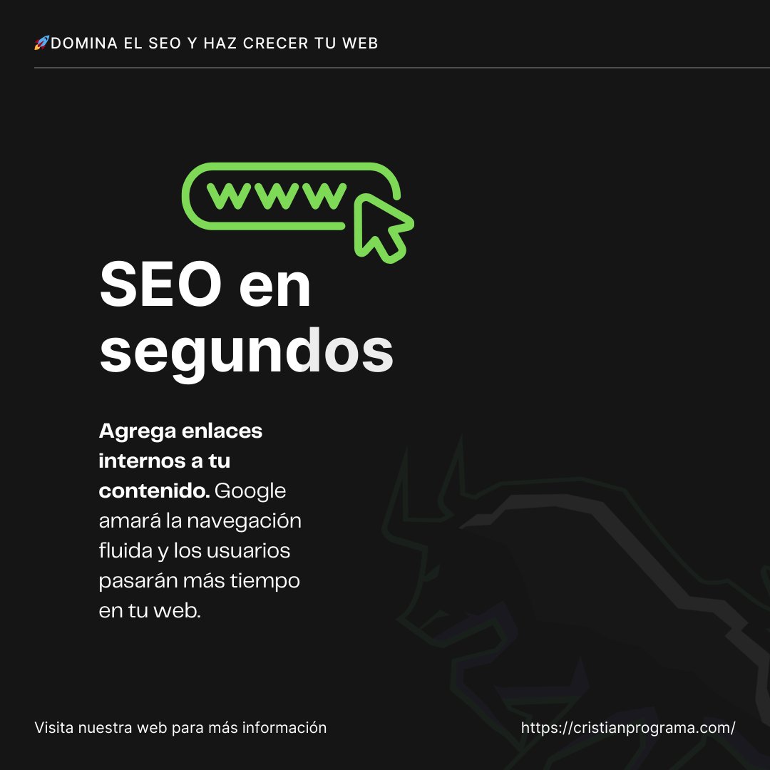 🚀 SEO en segundos: mejora tu posicionamiento fácilmente

Una estrategia simple pero efectiva: agrega enlaces internos en tu contenido.

✅ Google favorece una navegación fluida.
✅ Los usuarios pasan más tiempo en tu web.
✅ Mejora tu ranking sin esfuerzo.
