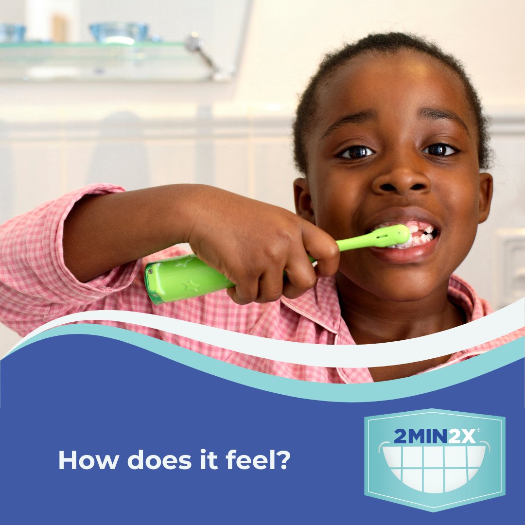 brush2min2x's tweet photo. Can you describe clean teeth?
Try the "brush and tell" game. After brushing, have your child describe how their teeth feel. Smooth? Shiny? Like a superhero’s armor?
#2min2x #OralHealth https://t.co/SuuqK4Waxx