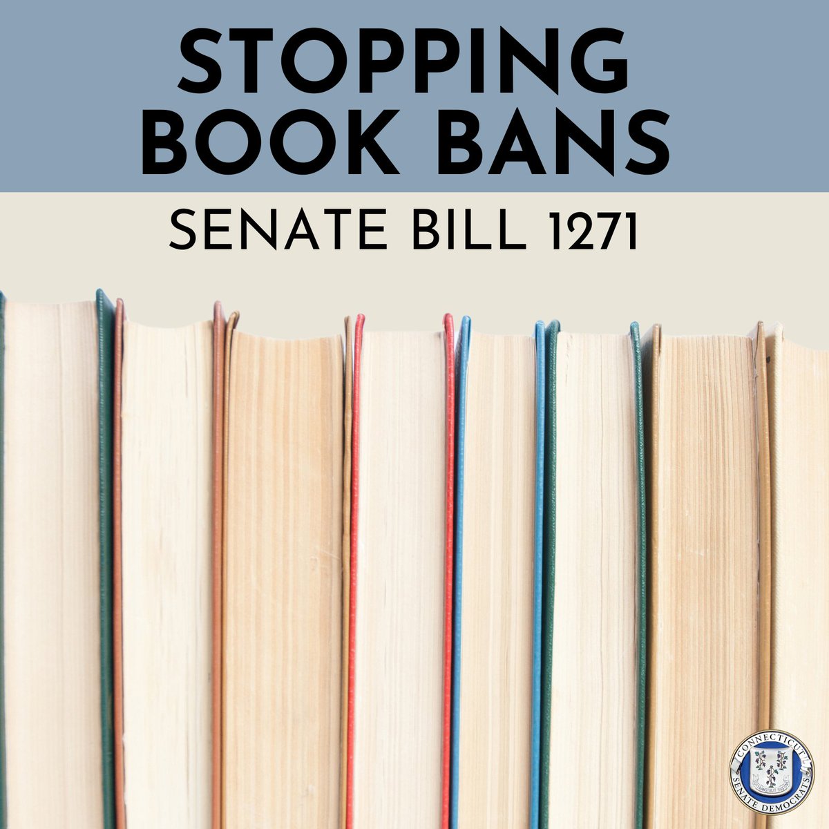 CTSenateDems's tweet photo. While some states, like Florida, Iowa and Texas, have introduced laws making it easier to ban books, others have taken action to protect libraries, an effort #CT seeks to join. 📚 

🖥️ Watch LIVE testimony from the public on this legislation at https://t.co/LWi21hz30H. https://t.co/IcgfjaXkzK