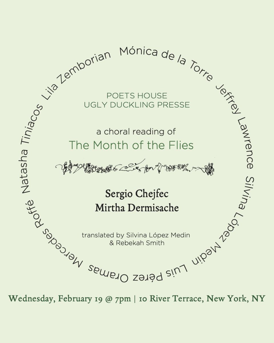 poetshouse's tweet image. – from Mirtha Dermisache's "Selected Writings" (Siglio/UDP, 2018)
Next Wednesday (Feb 19) at 7PM, celebrate the closing of our Autonomy in Practice exhibition with a choral reading of Sergio Chejfec's collection responding to Mirtha Dermisache’s graphisms: poetshouse.org/event/month-of…