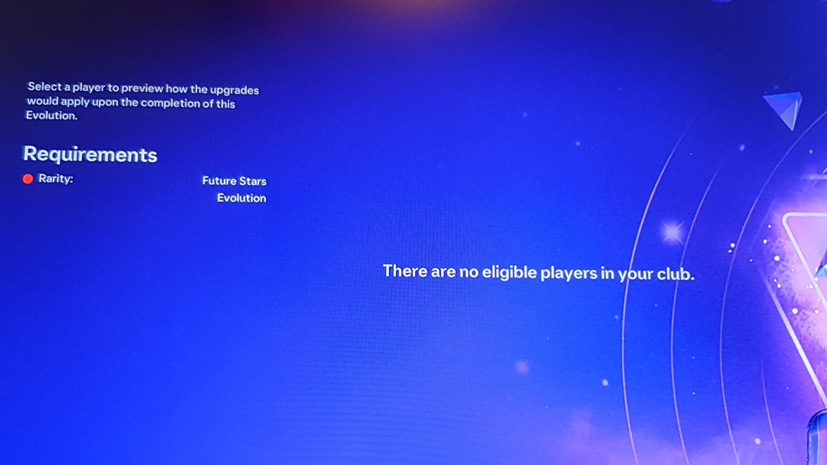 NMcbig's tweet photo. @EASFCDirect Why can't you put your future stars evo player into the skill move upgrade after you completed the third Aspiring Attackers evo? https://t.co/74VmRrIM3k