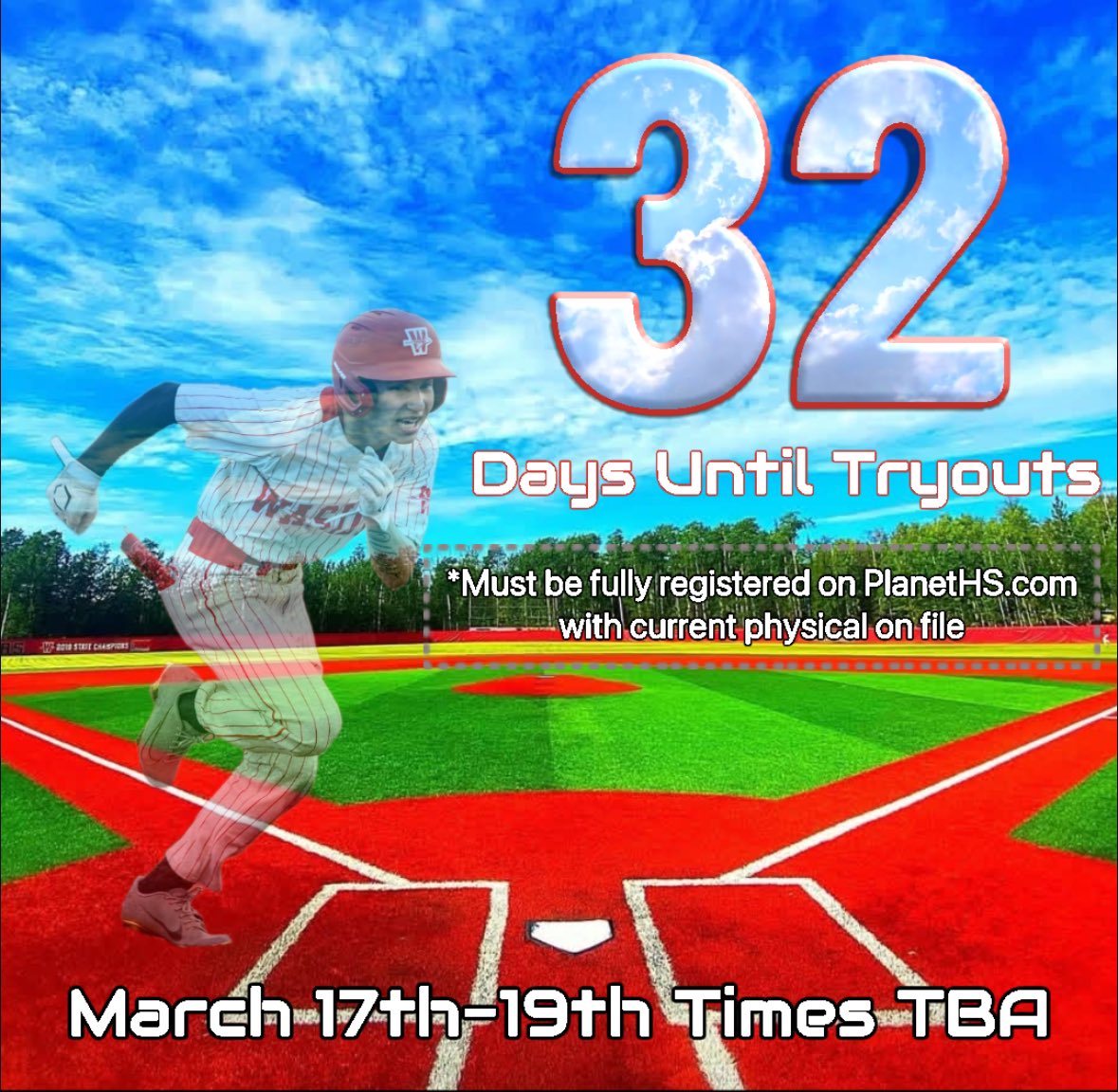 Make sure you are fully registered and have a current physical on file. Do not let time run out on you. Tryouts are approaching fast!!
