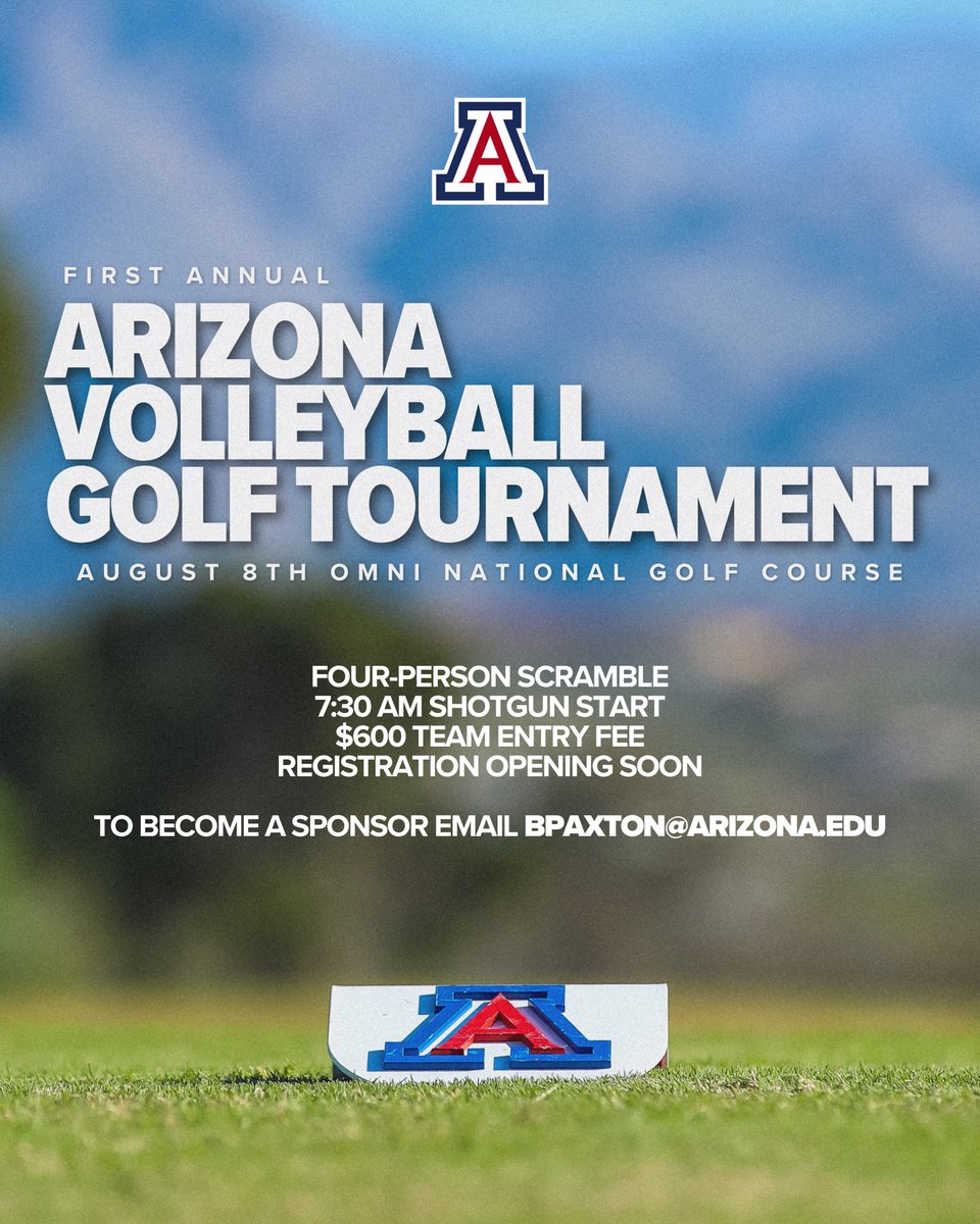 ArizonaVBall's tweet photo. 𝐒𝐀𝐕𝐄 𝐓𝐇𝐄 𝐃𝐀𝐓𝐄 🗓️⛳️🏐

We're excited to announce the 1st Annual Arizona Volleyball Golf Tournament Fundraiser! 

Join us for a day of golf, fun, and support for our program! Registration opens soon - stay tuned! https://t.co/POJqw4YhAq