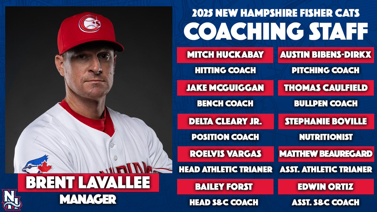 Our 2025 coaching staff has been announced! 🎉 

Check out the full staff, led by new Fisher Cats manager Brent Lavallee (<a href="/BrentLavallee/">Brent Lavallee</a>), below ⤵️

🗞️: atmilb.com/3QfYaKO