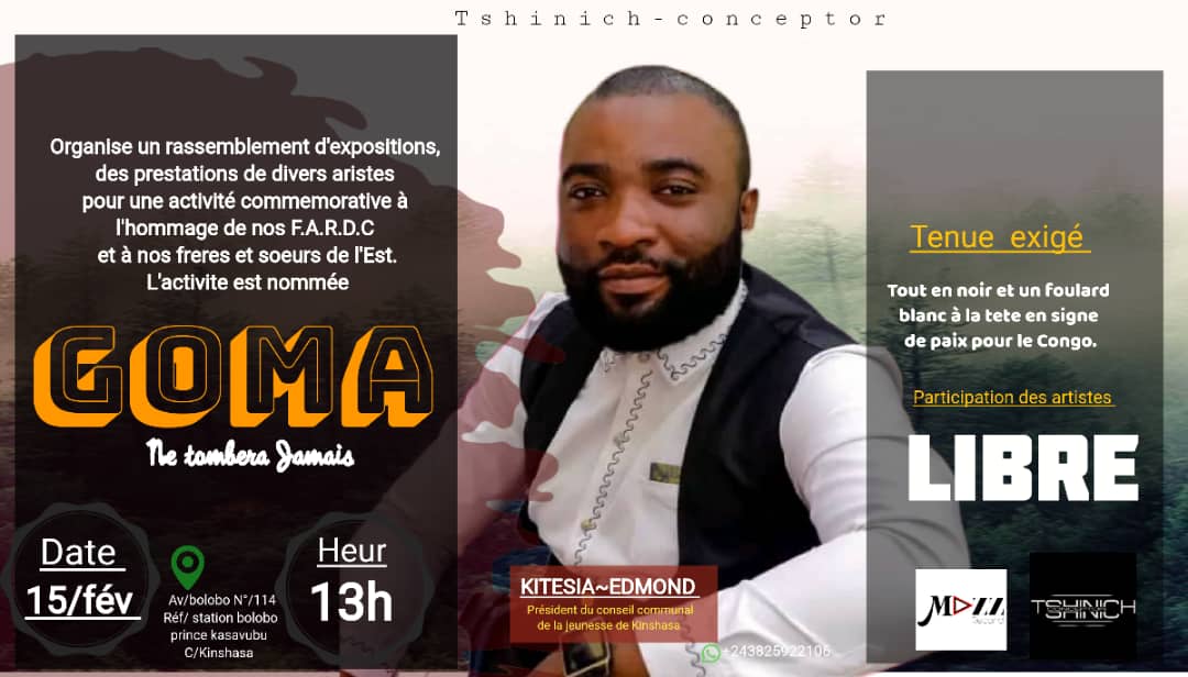 Je vous convie à rendre l'activité que je représente en images encore plus belle grâce à votre présence.
1. *La jeunesse face à l'agression : comment agir pour la paix ?*
   - *Sous-thèmes* :
     - Le rôle de la jeunesse dans la préservation de la paix