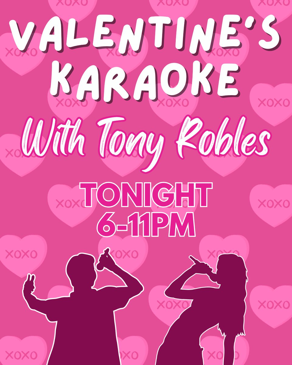 Valentine's Day is starting a little early at Moonshine with Valentine's Karaoke TONIGHT! 💓🎤

Bring your Valentine in for some laid-back karaoke and deals on draft beer and soft pretzels!

And don't forget...Night one of Cupid's Weekend starts tomorrow! 🤗