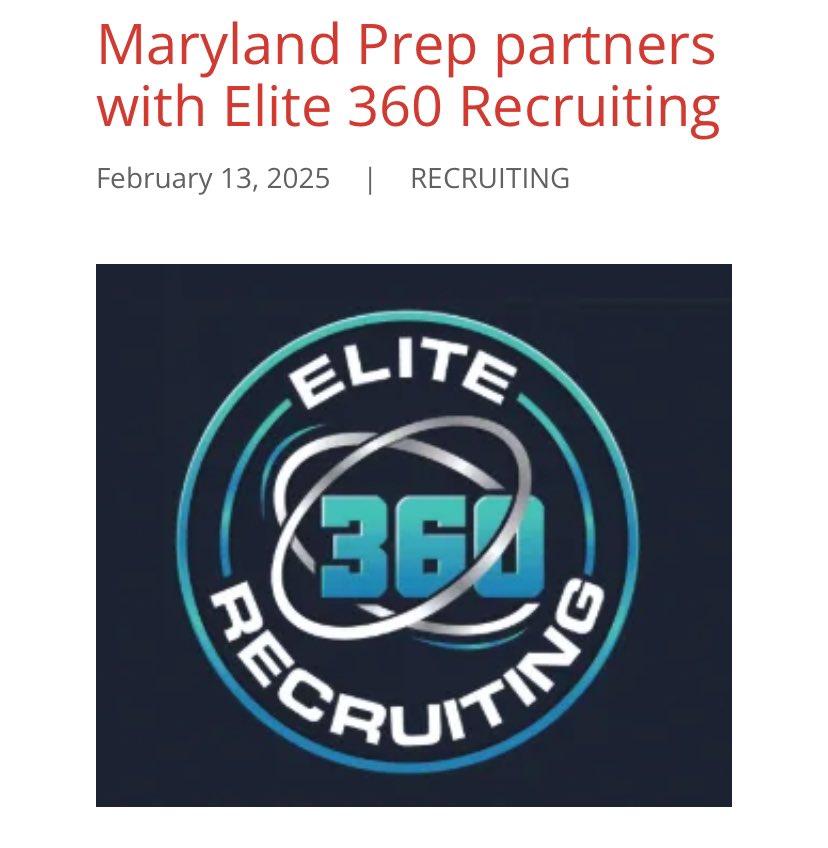 Elite 360 Recruiting has help countless athletes get recruited to the next level! Maryland prep is excited to provide this service for our student athletes! #reptheprep …landpreparatoryfootballconference.com/f/maryland-pre…