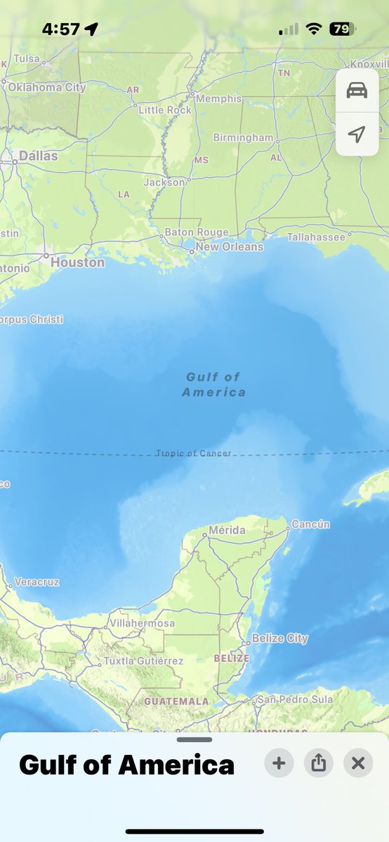Not gonna lie, I’m really liking the sound of this. Gulf of America is officially on Apple Maps!👏🏽🙌
#legit Thank you to our amazing President <a href="/realDonaldTrump/">Donald J. Trump</a> ! #GulfOfAmerica #AppleMaps #Official #MAGA