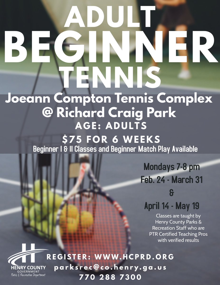 HenryCoParks's tweet photo. New to tennis? Change that with Parks and Rec! Register at https://t.co/rTED2BtAf4. https://t.co/G7W5o5jTY8