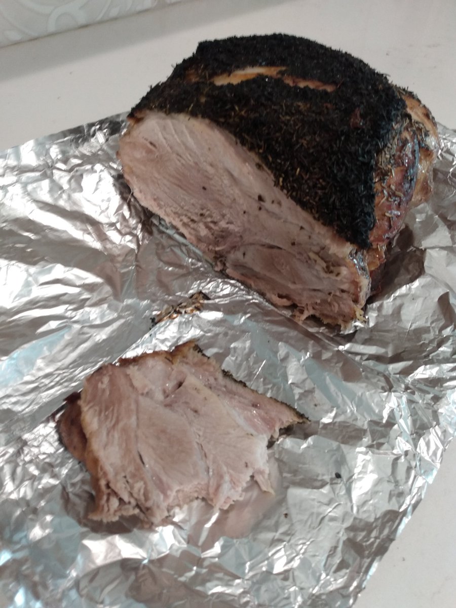 MikeZaccardi's tweet photo. 9lbs for $9. The pork worked out nice and juicy.

A lovely Valentine's Day dinner. #TableFor1 https://t.co/AlumAFFwNt