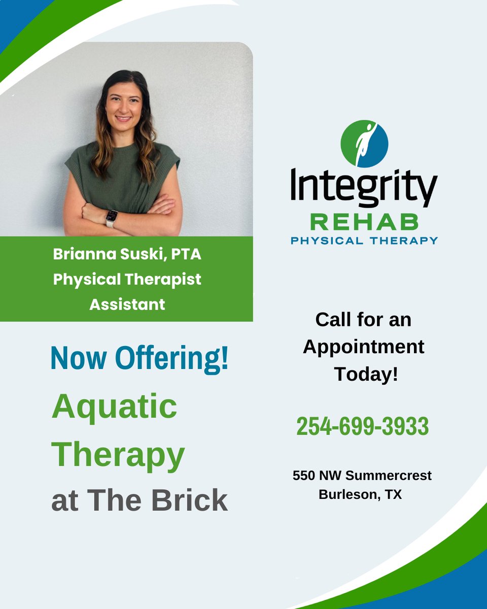 Integrity_Rehab's tweet photo. Check out our Integrity Rehab Burleson clinic under the direction of Dr. Stephanie Lewis. 
 
Whether you're recovering from an injury, surgery, or managing chronic pain, we're committed to helping you move better, and live better! Call us today to schedule your consultation! https://t.co/KNy4KU5yNn