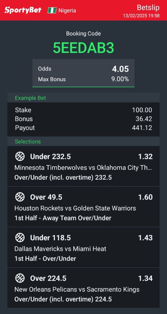 vignikou83389's tweet photo. Hey check out the bet I just placed on Sportybet!
https://t.co/92daeKtcgF https://t.co/YedaY5eLnL