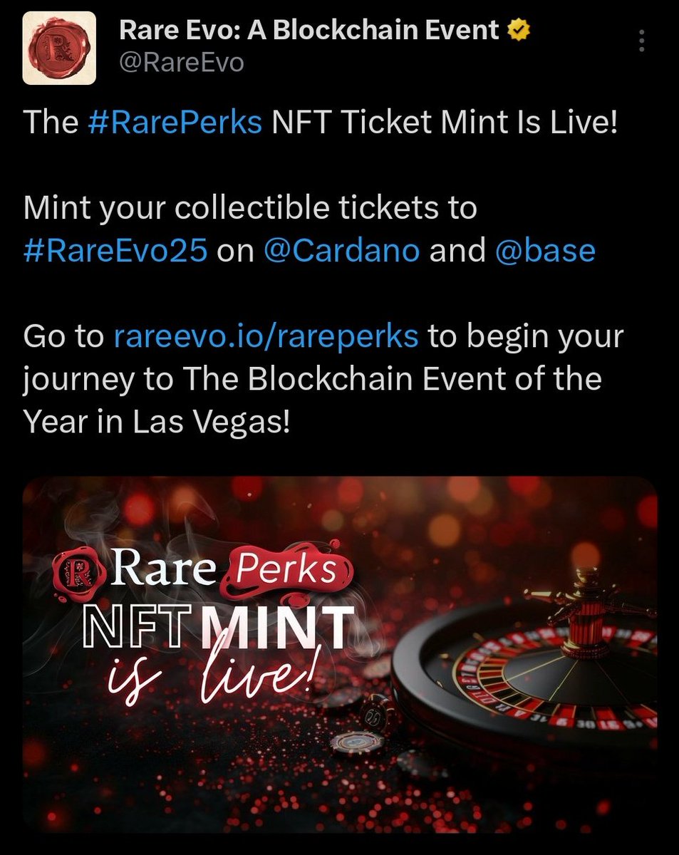 bigpey's tweet photo. Rare Evo's NFT tickets just went on sale in case you want to attend, and support events that have supported Cardano!

@RareEvo https://t.co/WHvBDhSINm