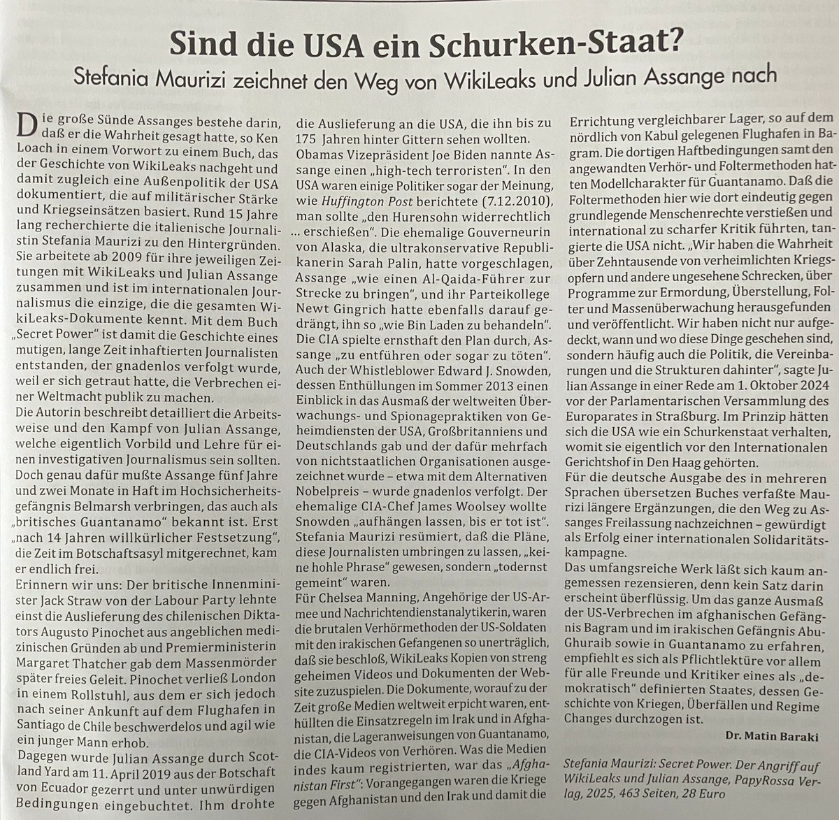 Berlin4Assange's tweet image. Besprechung der deutschen Augabe von @SMaurizi.s Buch &quot;Secret Power&quot; im aktuellen #Rotfuchs; dem Ergebnis von 15 Jahren Recherche.

Gut, sich damit wiederum auseinanderzusetzen - Gegenwehr zum Trommelfeuer der Propaganda der Staaten der @NATO, insbesondere der #USA.