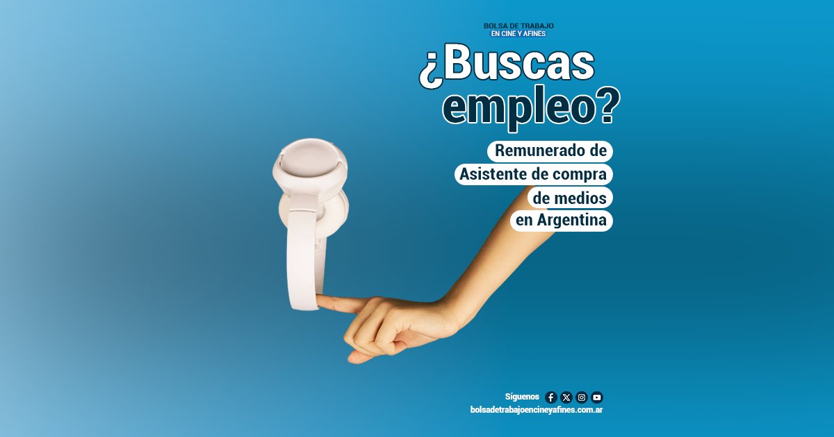 Oportunidad Laboral: Asistente de Compra de Medios. Si te interesa ser parte de nuestro equipo, envíanos tu CV. Antes de enviar CV, siempre es importante conocer los requisitos. bolsadetrabajoencineyafines.com.ar/2025/02/asiste…