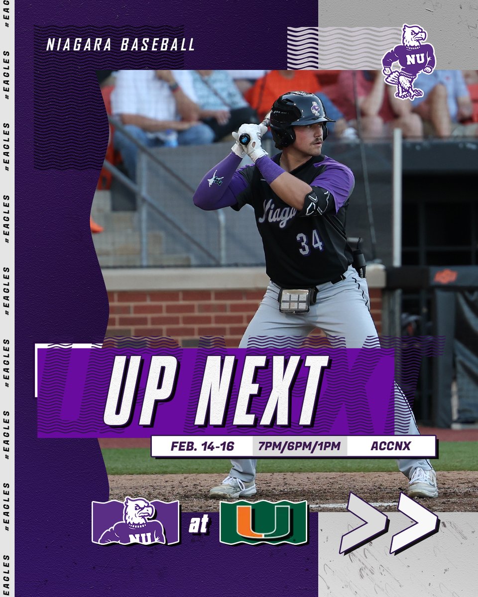2025 ⏳

📍: Miami, Fla.
🏟️: Alex Rodriguez Park
📅: Fri, Feb. 14 - Sun, Feb. 16
🆚: Miami
📺: ACCNx

#EAGLES